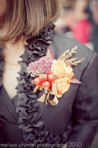 Updated, textural corsage perfect for fall! Photo courtesy of Melissa Zihlman